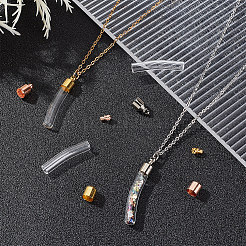 6 набор 3-цветных прозрачных стеклянных флаконов с подвеской&nbsp;GLAA-PH0002-31