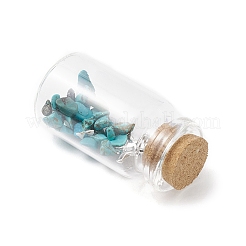 7 шт. натуральные лазурит/аметист/сердолик/цитрин/гранат/зеленый авантюрин чип и сплав подвески целебные кристаллы бутылки желаний AJEW-JD00019