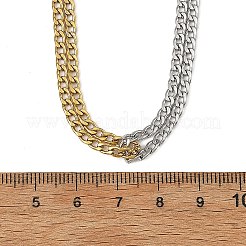 Collane a catena intrecciata a un filo in acciaio inossidabile 304 bicolore con chiusura a moschettone&nbsp;NJEW-JN06681