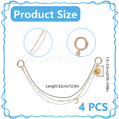 4 шт. акриловые жемчужные и латунные цепочки для ремней для ботинок&nbsp;HJEW-DR00228