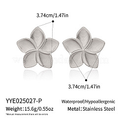Серьги-гвоздики с полосками в виде цветка из нержавеющей стали 304&nbsp;BI3627-2