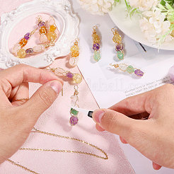 Подвески из медной проволоки с натуральными драгоценными камнями PALLOY-FH00038