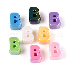 Placage uv perles européennes acryliques opaques&nbsp;OACR-M027-03B