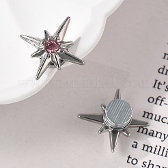 Pendientes de clip con forma de estrella y rhinestone&nbsp;EJEW-B116-01P-03