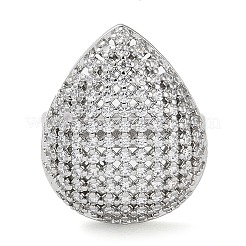 Открытые манжеты из латуни с микропаве из циркония RJEW-K266-14P