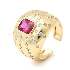 Bagues ouvertes en laiton avec micro pavé de zircones cubiques pour femmes&nbsp;RJEW-L343-03G-05