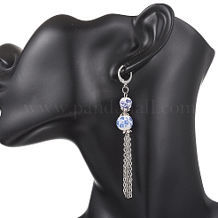 Серьги-подвески ручной работы из фарфора с цветочным принтом и керамическими бусинами.&nbsp;EJEW-JE06893