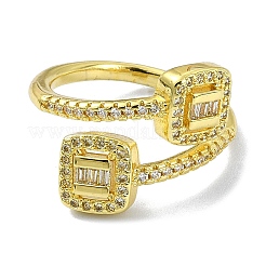 Открытая манжета из латуни с цирконием&nbsp;RJEW-B051-03G