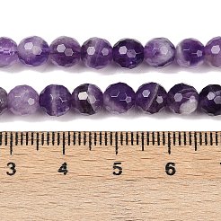Граненые круглые нити из натурального аметиста в виде шеврона G-L437-22-6mm