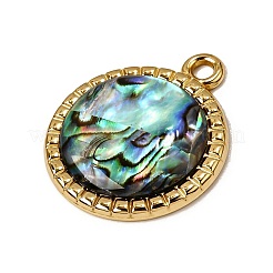 Anhänger aus Edelstahl 304 und natürlicher Paua-Muschel&nbsp;SH-CBA7184-01I-G