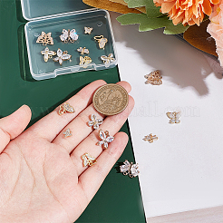 18 шт. 9 стиля латунных подвесок с прозрачными кубическими цирконами&nbsp;KK-GA0001-30