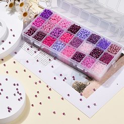 Пурпурная серия 600гр 24-х цветный стеклянный бисер&nbsp;SEED-JP0008-06-4mm
