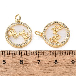 Pendentifs avec zircon cubiques à micro-pavés en laiton&nbsp;KK-I656-52G