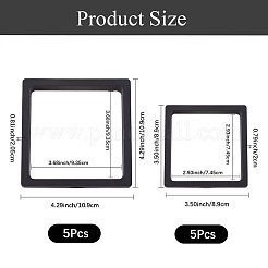 10個 2スタイル プラスチック 3Dフィルム フローティングフレーム ディスプレイケース  正方形  ブラック  8.9~10.9x8.9~10.9x2~2.05cm&nbsp;CON-SP0001-11A-02