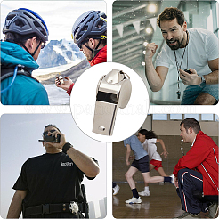 Свисток из нержавеющей стали с веревкой NJEW-CN0001-11A