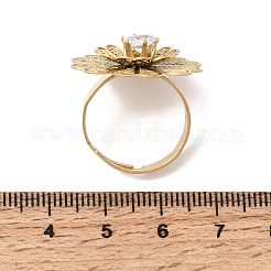 Verstellbare Manschettenringe aus Edelstahl 201 mit Pavé-Fassung und einzelnen Zirkonia für Damen&nbsp;RJEW-K318-02L-G