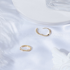 2 шт. серьги-кольца из латуни с прозрачным кубическим цирконием&nbsp;EJEW-LP0007-016