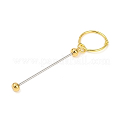 Железные стержни для ключей с бусинами AJEW-R004-02G