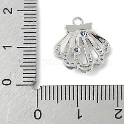 Подвески-коннекторы с изображением морских животных из латуни с паве светло-голубого цвета и прозрачного кубического циркония&nbsp;LS-KK-M326-07A-P