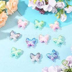 10шт УФ-покрытие Радужные переливающиеся акриловые бусины&nbsp;OACR-YW0003-68