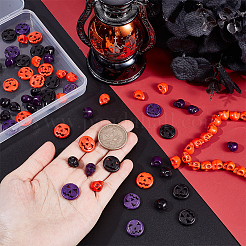 6 нити 6 стиля хэллоуин окрашенные синтетические бирюзовые бусины нити G-NB0004-34