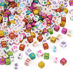 700шт 3 стиля непрозрачные акриловые бусины&nbsp;OACR-PJ0001-01D