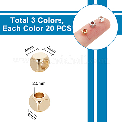 60 шт. 3-х цветные бусины из нержавеющей стали 304 STAS-UN0025-19
