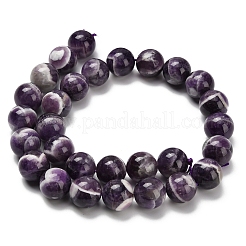 Нити из натуральных шевронных аметистовых бусин G-I222-14mm-01