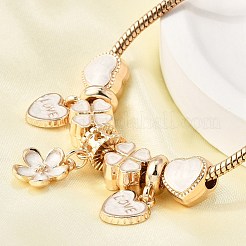 Сплав эмаль европейские бусины браслеты с подвесками&nbsp;BJEW-F495-18G