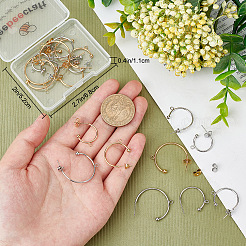 24 шт. 6 шт. фурнитура для сережек-гвоздиков из нержавеющей стали 304 в форме буквы С FIND-BBC0001-53