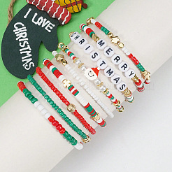 9 шт. рождественские эластичные браслеты из акрила&nbsp;QX4351-7