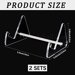2 шт. 1-х уровневая акриловая подставка для клавиатуры с платиновыми железными опорами ODIS-CP0001-12B