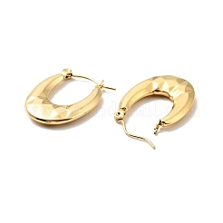 Orecchini a cerchio ovali spessi in acciaio inossidabile 304 con placcatura ionica (ip) per donna&nbsp;EJEW-A076-06G