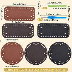 6 шт. 6 стиля прямоугольные и круглые сумки из искусственной кожи для вязания крючком&nbsp;DIY-CL0002-18