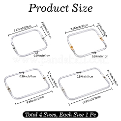 4 Stück 4 Stile Aluminium-Taschengriff&nbsp;FIND-BBC0004-97