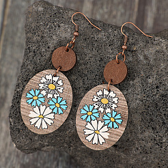 Деревянные болтающийся серьги&nbsp;FS-WGAEC85-01