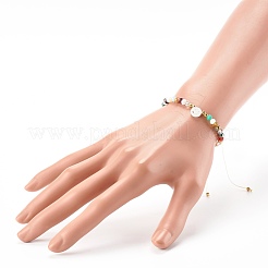 Braccialetti di perline intrecciate con filo di nylon placcato in vetro&nbsp;BJEW-JB06360-05