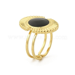 Овальные эмалированные открытые манжеты из нержавеющей стали 304 для женщин&nbsp;RJEW-G338-17G-02