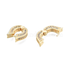 クリスタル ラインストーン フィッシュ シェイプ フープ イヤリング  女性のための真鍮のアクセサリー  ゴールドカラー  12x11x3mm  ピン：1mm&nbsp;KK-A165-11G
