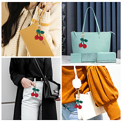 6 шт. вишневая шерстяная вязка подвеска украшения HJEW-CP0001-18G