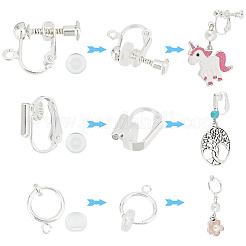 18 шт. 3-х стилевые латунные клипсы-серьги FIND-SC0003-96S