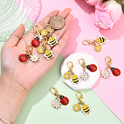 10 шт. подвеска в виде пчел и божьей коровки&nbsp;HJEW-YW00144