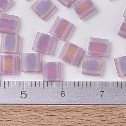 MIYUKIティラビーズ  日本製シードビーズ  2穴  （tl142fr）マット透明スモーキーアメジストab  5x5x1.9mm  穴：0.8mm  約590個/50g&nbsp;SEED-X0054-TL0142FR
