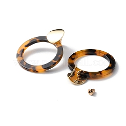 Pendientes de tuerca de anillo circular grande de acrílico con pasadores de hierro para mujer&nbsp;EJEW-WH0017-02P