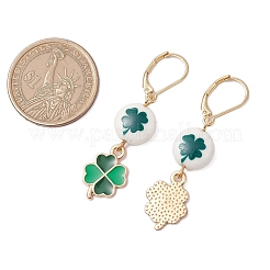 Серьги с застежкой-молнией из синтетического белого нефрита EJEW-JE06307