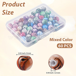 60 pz perline acriliche stampate&nbsp;MACR-PA0001-71