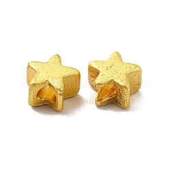 ラックメッキ真鍮製ビーズ  長持ちメッキ  スター  ゴールドカラー  3x4x3mm  穴：1.2mm&nbsp;KK-P095-60G