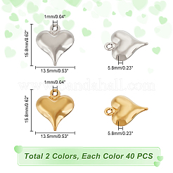 80 шт. подвески из нержавеющей стали 304 двух цветов&nbsp;STAS-HY0001-29