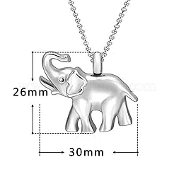 Colliers avec pendentif éléphant en acier inoxydable pour cendres&nbsp;PW-WG7E14C-01