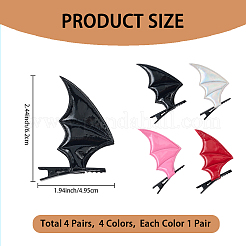 4 пара двухцветных заколок для волос из искусственной кожи аллигатора&nbsp;PHAR-CL0001-02